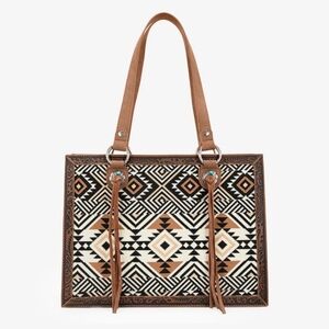 Montana West Southwestern Concealed Carry Tote Bag , Brown